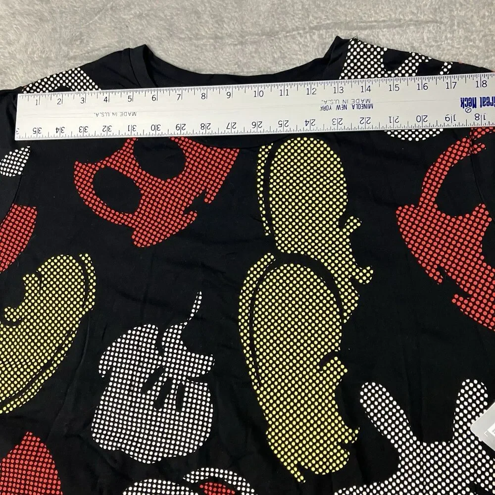 Disney Mickey Mouse‎ Dress Black Pop Art Dot Print T Shirt Parks Womens XXL
